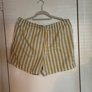 PacSun Yellow and White Striped Board Shorts